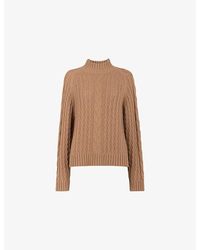 Whistles - Cropped Cable-Knit Wool-Blend Jumper - Lyst