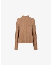 Whistles - Cropped Cable-Knit Wool-Blend Jumper - Lyst