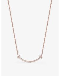 Tiffany & Co. - Tiffany T Smile 18Ct Rose- And Diamond Necklace - Lyst