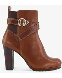 Dune - Oreana Buckle-detail Leather Ankle Boots - Lyst