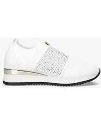 Carvela Kurt Geiger - Janeiro 2 Crystal-embellished Woven Low-top Trainers - Lyst