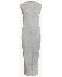 AllSaints - Patrice Slim-fit High-neck Knitted Midi Dress - Lyst
