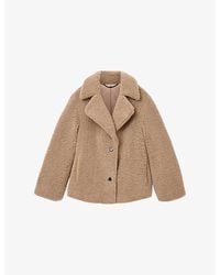 AllSaints - Eddie Faux Teddy Jacket - Lyst