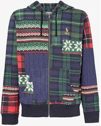 Polo Ralph Lauren - Patch-work Logo-embroidered Cotton-blend Hoody X - Lyst