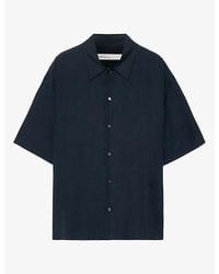 AllSaints - Archer Resort-Collar Linen-Blend Shirt - Lyst