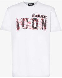 DSquared² - Icon Logo-print Regular-fit Cotton-jersey T-shirt - Lyst