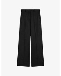 JOSEPH - Alana Wide-Leg Stretch-Wool Trousers - Lyst