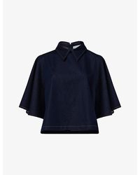 eem - Relaxed-Fit Collared Denim Top - Lyst