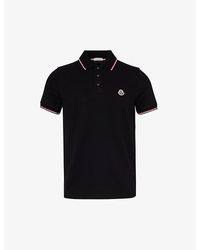 Moncler - Brand-patch Split-hem Cotton-piqué Polo Shirt - Lyst