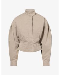 Belle Anna - Globo High-Neck Cotton-Blend Jacket - Lyst