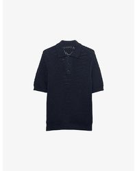 Prada - Linen And Cotton Polo Shirt - Lyst