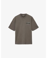 AllSaints - Redact Embroidered-Box Cotton T-Shirt - Lyst