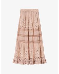 AllSaints - Camille Embroidered Woven Maxi Skirt - Lyst