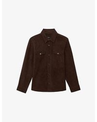 Reiss - Finsbury Twin-Pocket Suede Trucker Jacket - Lyst