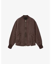 AllSaints - Sofi Baseball-Collar Cotton Jacket - Lyst