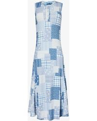 Polo Ralph Lauren - Patchwork Sleeveless Cotton-jersey Maxi Dress - Lyst
