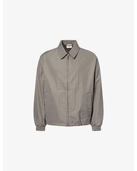 Les Deux - Mini Check-Print Zipper Woven Jacket - Lyst