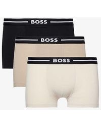 BOSS - Pack Of Three Cotton-Blend Jersey Trunks - Lyst