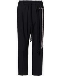 Song For The Mute - Rope-embellished Dropped-crotch Tapered-leg Stretch-woven Trousers - Lyst
