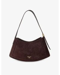 Dune - Dependent Curved Suede Shoulder Bag - Lyst