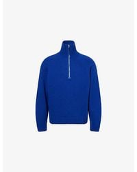 Tom Ford - High-Neck Half-Zip Wool And Cashmere-Blend Jumper - Lyst