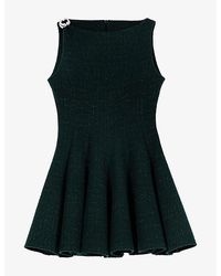 Maje - Sleeveless Hardware-Embellished Tweed Mini Dress - Lyst