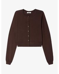 Sandro - Round-Neck Fine-Knit Cardigan - Lyst