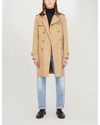 Sandro Magnetic Belted Double-breasted Cotton Coat - Natural