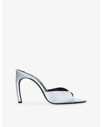 Victoria Beckham - Banana Heel 100 Satin Heeled Mules - Lyst
