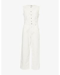 PAIGE - Cirie Sleevless Denim Jumpsuit - Lyst