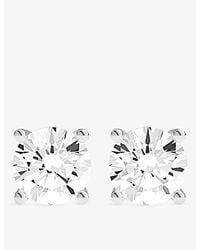 Apm Monaco - Lumiere Rhodium Plated Alloy And Cubic Zirconia Tennis Stud Earrings - Lyst