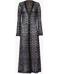 Missoni - Chevron-pattern Sequin-embellished Knitted Cardigan - Lyst