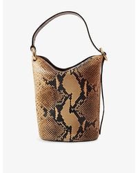 JOSEPH - Printed Mini Leather Bucket Bag - Lyst