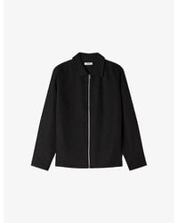Sandro - Relaxed-Fit Zip-Up Woven Shirt - Lyst