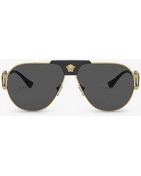 Versace - Ve2252 Aviator-frame Steel Sunglasses - Lyst