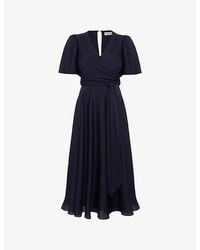Phase Eight - Abbie Wrap-Front Woven Midi Dress - Lyst