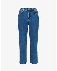 Whistles - Authentic Slim-leg High-rise Cropped Organic-denim Jeans - Lyst