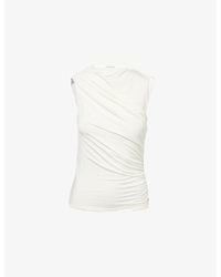 Anine Bing - Lucia Ruched Stretch-Woven Top - Lyst