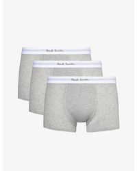 Paul Smith - Logo-waistband Pack Of Three Stretch-organic Cotton Trunks Xx - Lyst