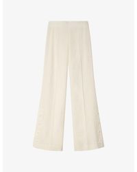 Sandro - Wide-Leg High-Rise Woven Trousers - Lyst