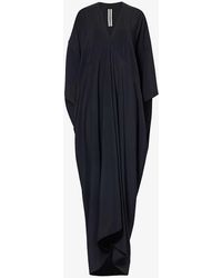 Rick Owens - V-neck Drop-shoulder Woven Maxi Dress - Lyst