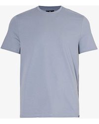 7 For All Mankind Branded-patch Short-sleeved Stretch-linen Jersey T ...