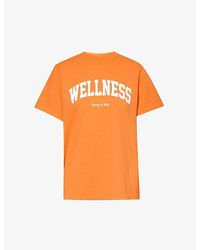 Sporty & Rich - Wellness Brand-print Cotton-jersey T-shirt X - Lyst