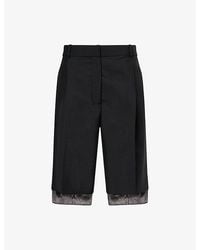 RÓHE Frames - Organza-Lined Tailored Wool-Blend Shorts - Lyst