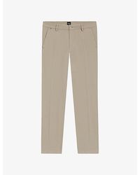 BOSS - Slim-Fit Straight-Leg Stretch-Cotton Trousers - Lyst