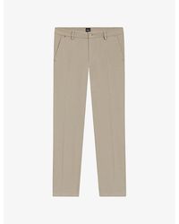 BOSS - Slim-Fit Straight-Leg Stretch-Cotton Trousers - Lyst