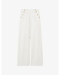 Claudie Pierlot - Button-Up Wide-Leg Mid-Rise Denim Jeans - Lyst