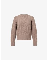 Weekend by Maxmara - Round-Neck Cable-Knit Wool Jumper - Lyst