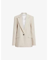 AllSaints - Whitney Relaxed-fit Single-breasted Stretch Linen-blend Blazer - Lyst