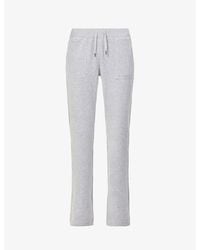 Juicy Couture - Logo-Embroidered Straight-Leg High-Rise Velour Trousers - Lyst
